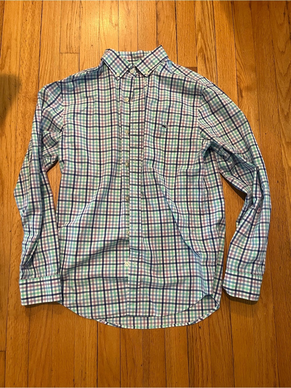 Vineyard Vines Men's Plaid Button-Down Shirt - Blue, Green & White